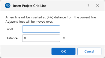 Insert Project Grid Line window